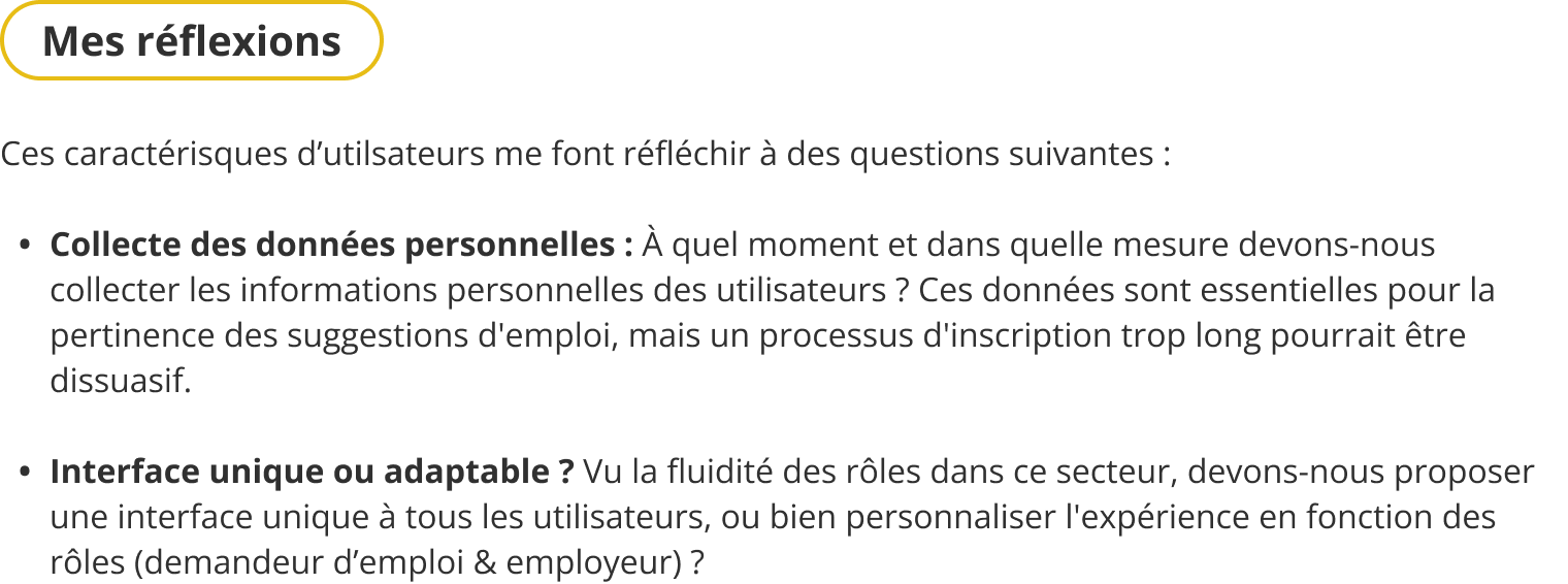 Reflection user profile