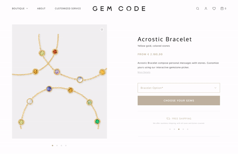 Acrostic Bracelet page final version prototype