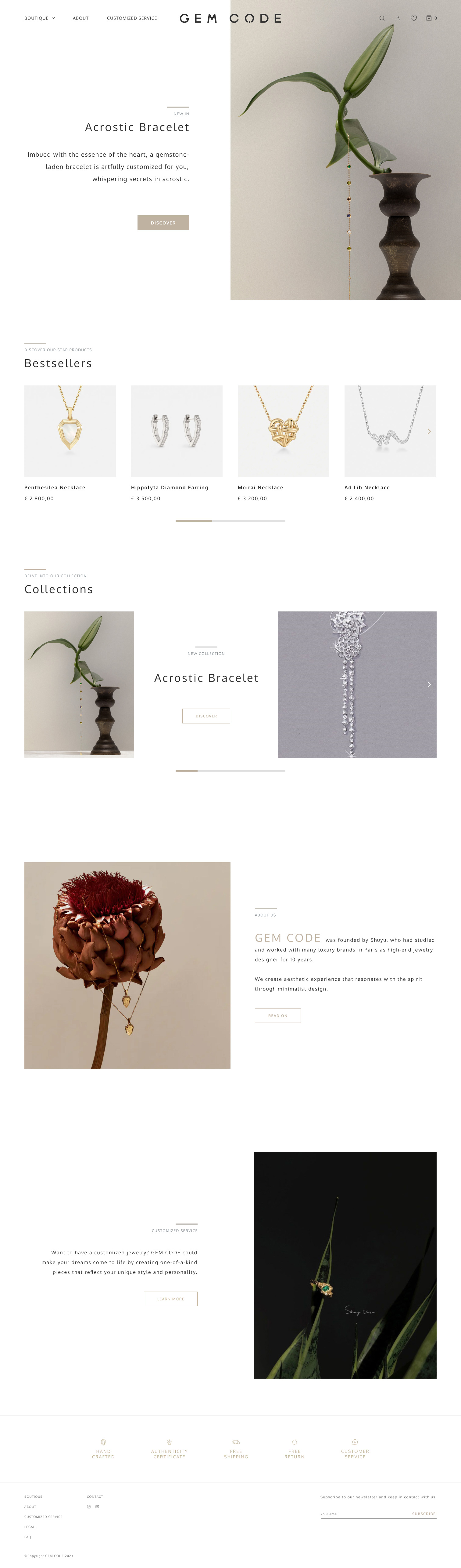 Home page of Gem Code Website