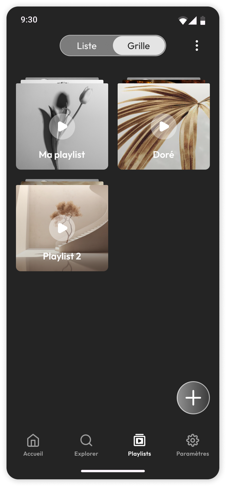 playlist Page grid view