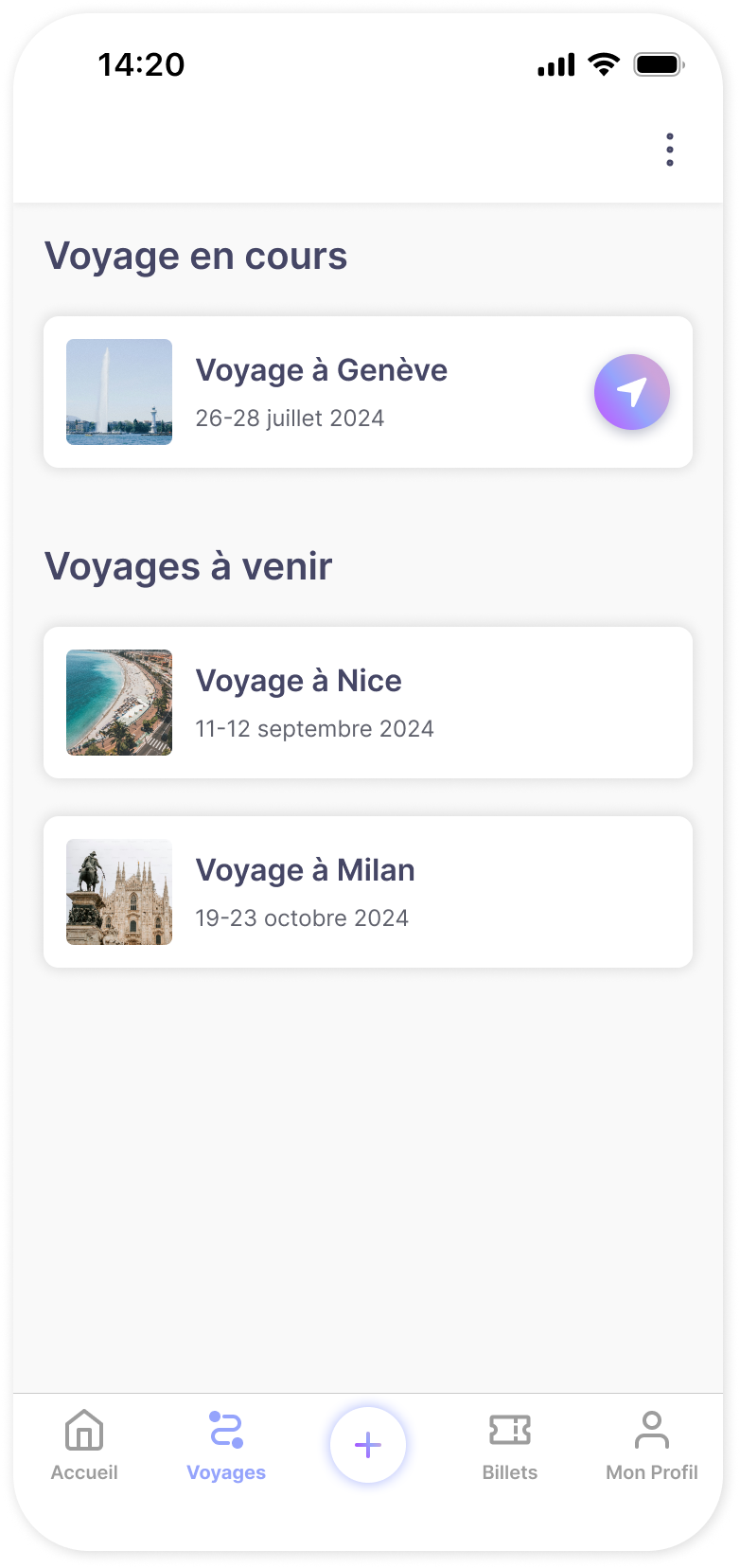 My Trips Page